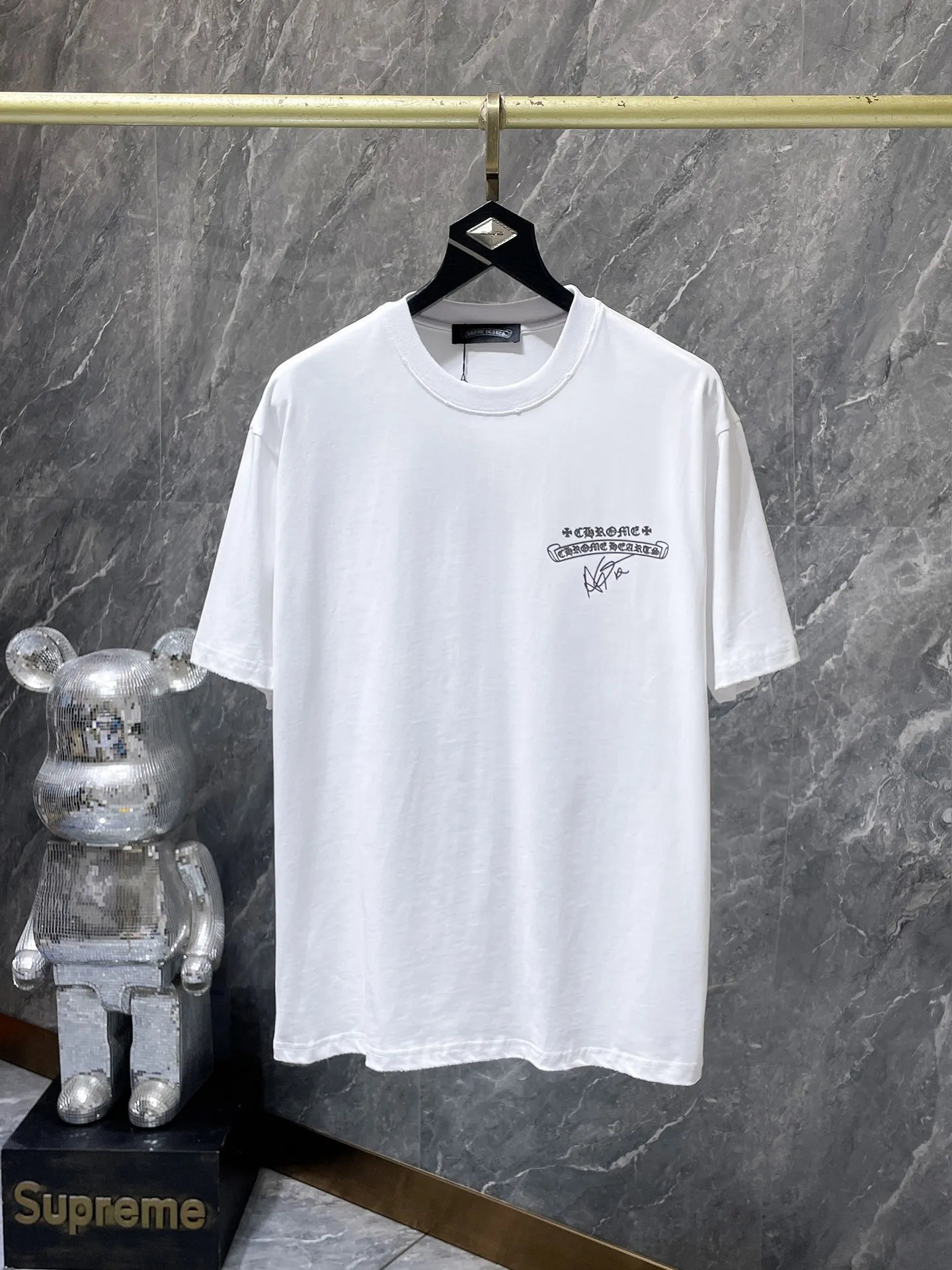 P160 New in summer Chrome Hearts 25ss silicone lettering film version High gram weight environmentally friendly high-quality top-grade fabric 280g heavy-duty horseshoe Sanskrit hand-worn short sleeves counter synchronization 1:1 replica version Recommended colors: black white gray code size: S, M, L, XL